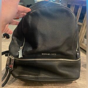 Michael Kors Black Leather Backpack